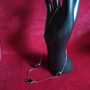 Whitby Jet necklace w/ Fools Gold inclusion, Silver accent, Pyrite, 925